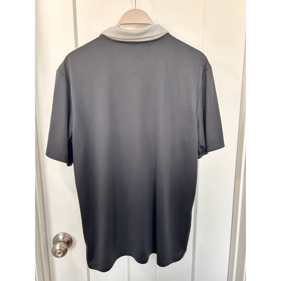 Adidas Men's Striped Golf Polo Shirt Short Sleeve Sports Black & Gray Size Large - Picture 7 of 11